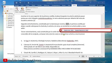 Zotero Lección 5 Citas Y Bibliografía En Un Documento De Microsoft Word