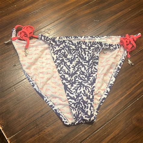 Lilly Pulitzer Swim Lilly Pulitzer Blue String Bikini Bottoms Size