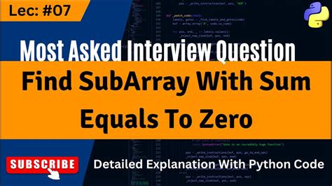 Find If There Is Any Sub Array With Sum Equal To 0 DSA Array 07