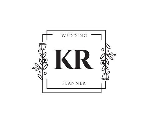 Initial Kr Feminine Logo Usable For Nature Salon Spa Cosmetic And