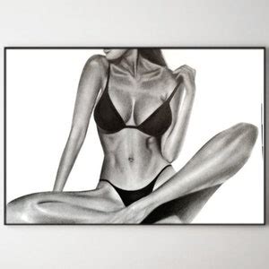 Custom Nude Pencil Drawing Personalized Nude Portrait Photo Woman To