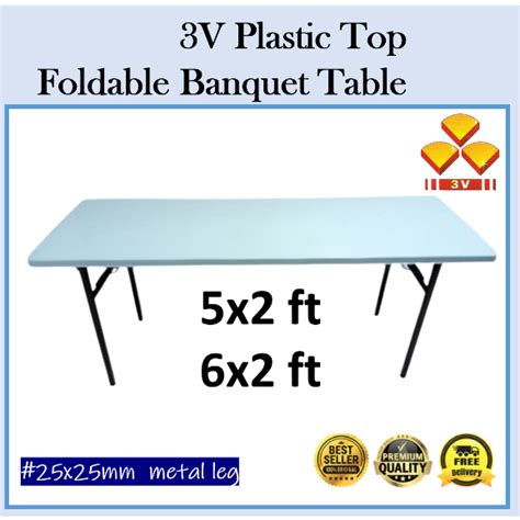 V Plastic Top Foldable Banquet Table Heavy Duty Banquet Table