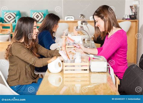 Women At A Nail Salon Stock Image Image Of Smile Space 65445321