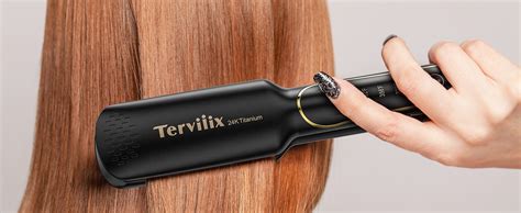 Terviiix 100 Pure Titanium Flat Iron Arc Non Snagging Hair