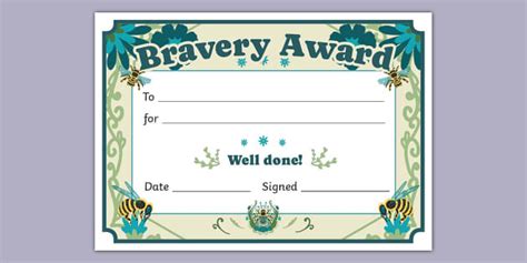 Bee Themed Bravery Award Certificate Teacher Made Twinkl