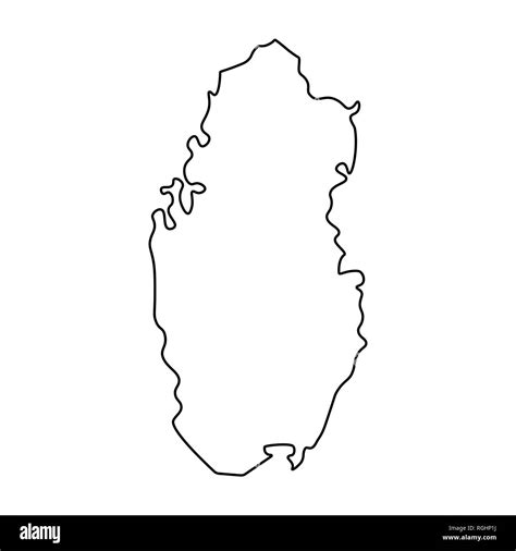 Map of Qatar - outline. Silhouette of Qatar map illustration Stock ...