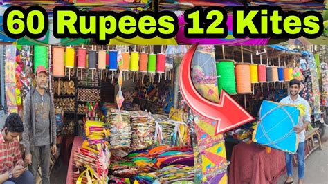 60 Rupees 12 Kites Charminar Whole Sale Kite Market Low Price