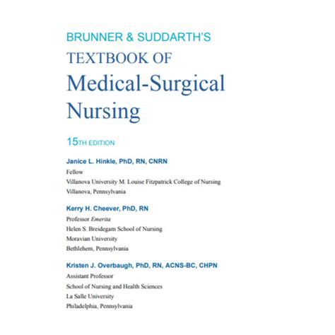 Brunner And Suddarths Textbook Of Medical Surgical Nursing 15 Inspire