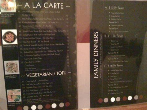 Menu at Saigon Grill restaurant, Lodi, 5 W Elm St