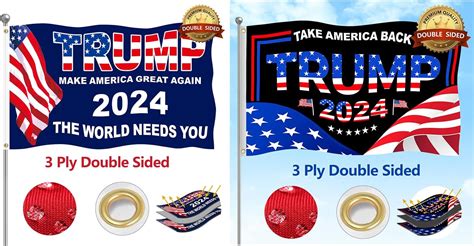 Trump 2024 Flag 3×5 Ft Take 3 Ply Double Sided And Great 3