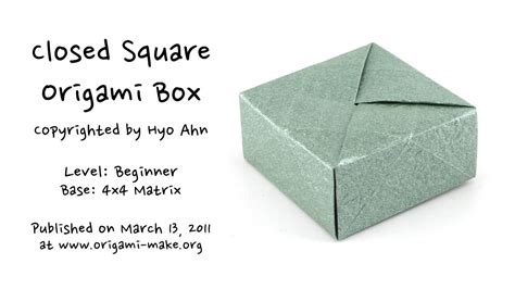 Introducing A Closed Square Origami Box Youtube