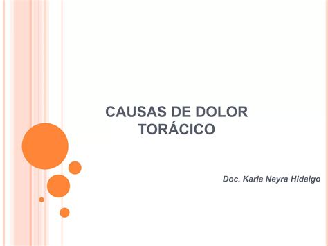 Causas De Dolor Tor Cico Ppt Ppt