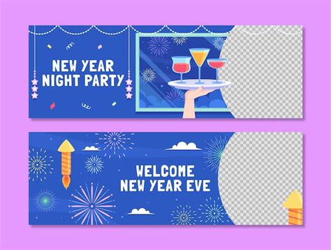 Free Vector | Flat horizontal banner template for new year 2024 celebration