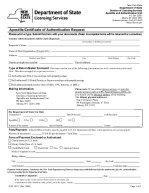 Fillable Online Dos Ny Free Fillable Apostille Certificate Of