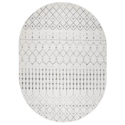 Nuloom Blythe Modern Moroccan Trellis Ft X Ft Gray Oval Rug