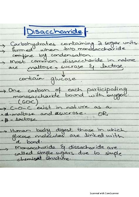 SOLUTION Disaccharide Studypool