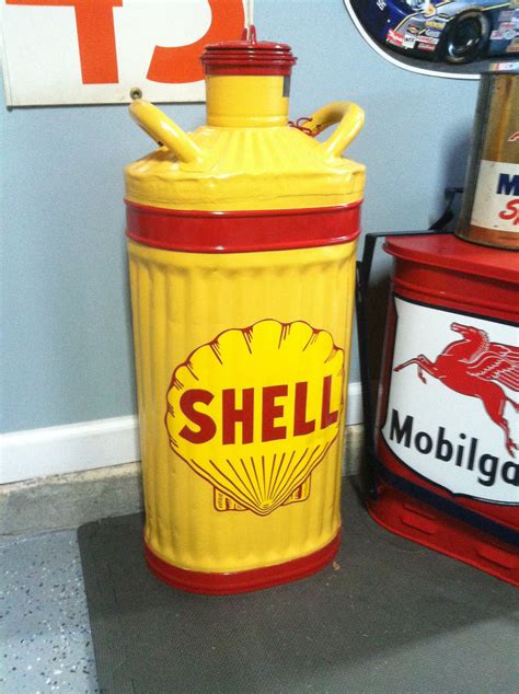 Shell 10 Gallon Motor Oil Can Shell Oil Company Vintage Oil Cans