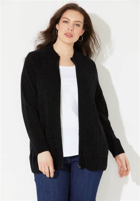 Cozy Chenille Zip Cardigan Onestopplus