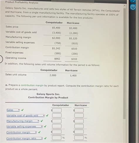 Solved Galaxy Sports Inc Manufactures And Sells Two Styles