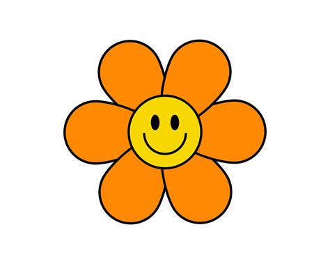 Flower Smiley Face / Retro Groovy Flowers Svg / Hippy Flowers Svg