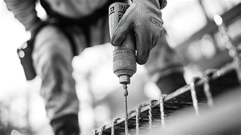 construction worker   drill   building site showcasing handson
