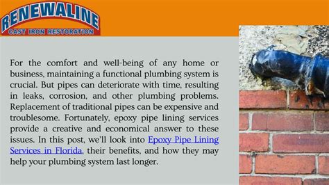 Ppt Revive Your Pipes With Renewaline Epoxy Pipe Lining Services In