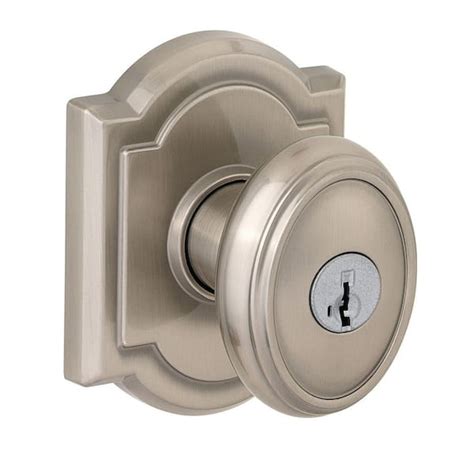 Baldwin Prestige Carnaby Satin Nickel Entry Door Knob Featuring