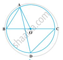 In figure BC is a diameter of the circle and BAO 60º Then ADC is