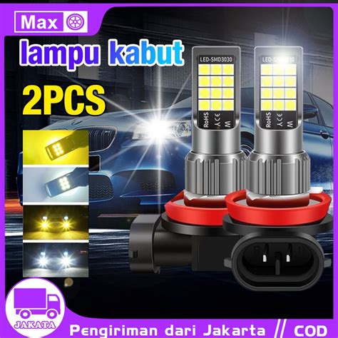 Jual 1Pcs 2pcs Lampu LED Putih H8 H9 H11 Dua Warna Untuk Headlight Fog