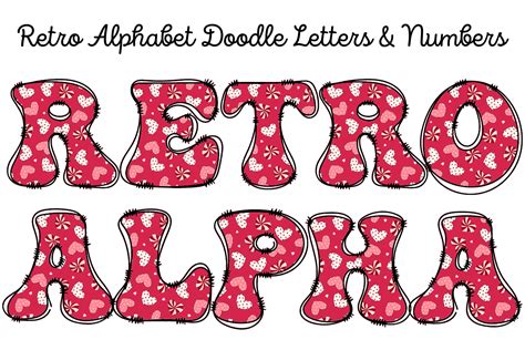 Retro Valentine Alphabet Sublimation Graphic By Krittagrafik · Creative