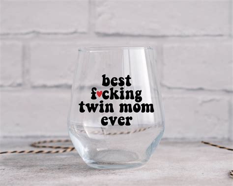 Best Twin Mom Ever Stemless Wine Glass Mothers Day T Twin Mom T For Twin Mama Funny