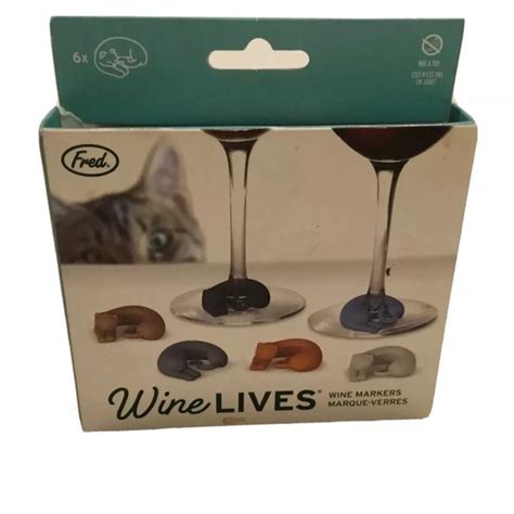 Wine Lives Dining Wine Lives Wine Glass Markers Cats Poshmark