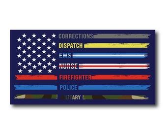 First Responders Flag Sticker - Etsy