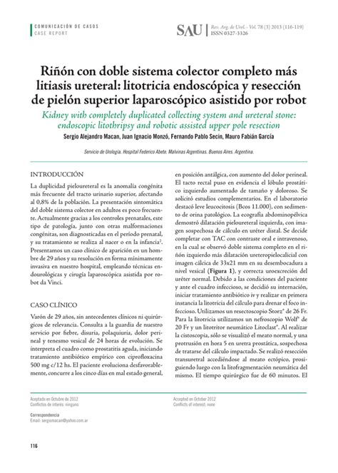 Ri N Con Doble Sistema Colector Completo M S Litiasis Ureteral