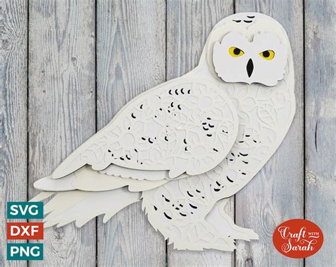 Snowy Owl SVG Layered Snowy Owl Cutting File - Etsy