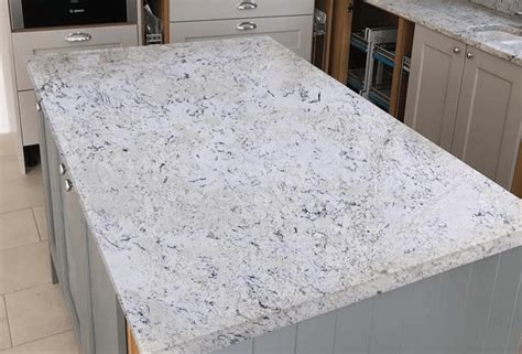 Cool White Kitchen With Bianco Romano Granite