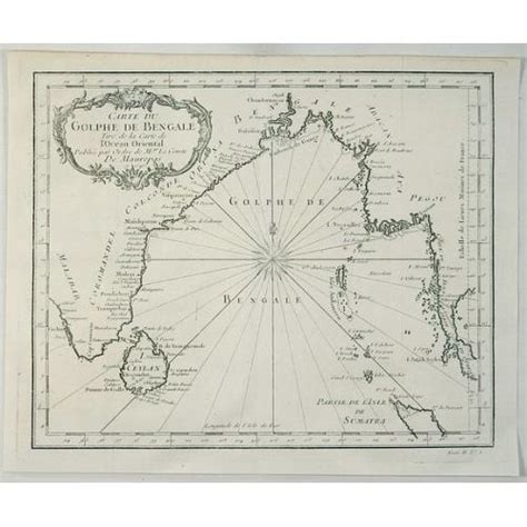 Carte Du Golphe De Bengale Tire De L Ocean Oriental Old Map By