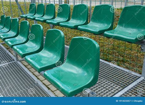 Empty Green Stadium Seats Stock Image Image Of Leisure