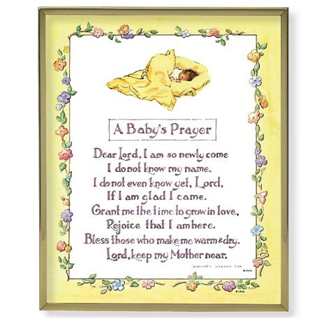 Baby Prayer Gold Framed Plaque Art - Buy Religious Catholic Store