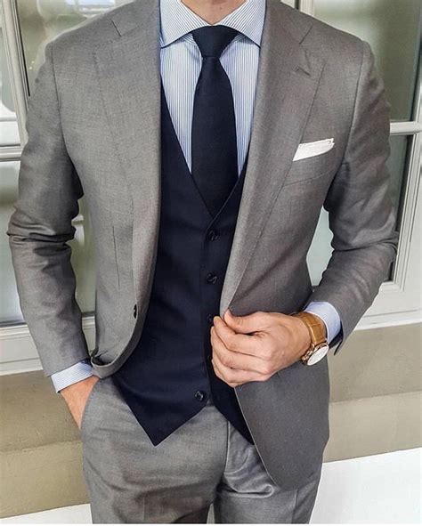 Good Morning Ig Really Loving This Navy Waistcoat And Grey Suit Combo