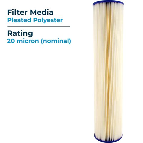 SP R20 20BB 20x4 5 Pleated Polyester Filter Cartridge 15 89