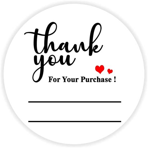 Thank You for Your Purchase Stickers,Thank You Labels with Lines,Writable Stickers for Business ...