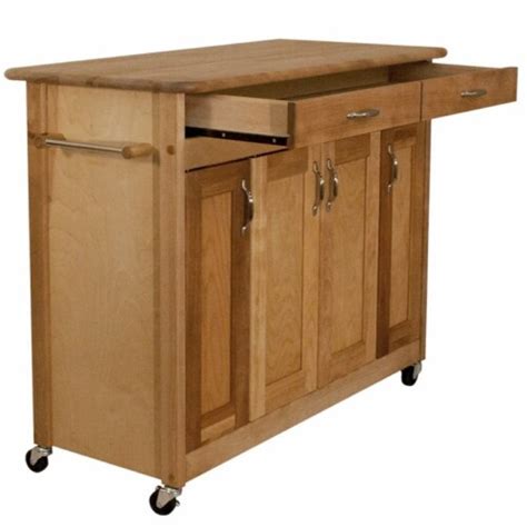 Wood Kitchen Cart In Natural Birch Brown Catskill Craftsmen 1 Ralphs