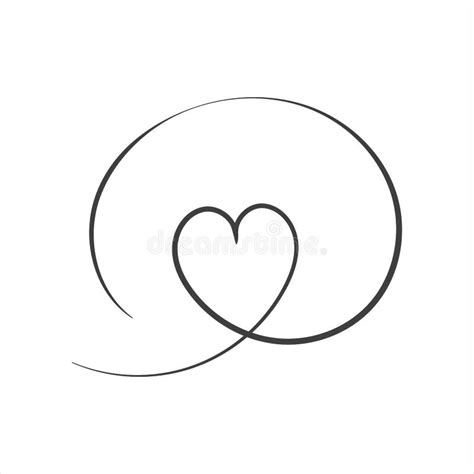 Continuous One Line Drawing Of Heart Isolated On White Background