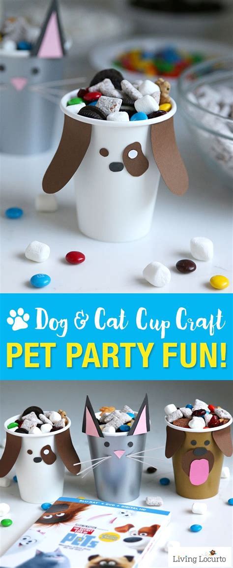 Pet Party Ideas | Dog & Cat Paper Cup Craft | Puppy Chow Bar | Cat ...