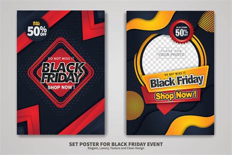 Black Friday Sale poster design set 8577184 Vector Art at Vecteezy