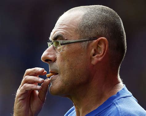 Maurizio Sarri Chews Cigarette Butts During Huddersfield Vs Chelsea