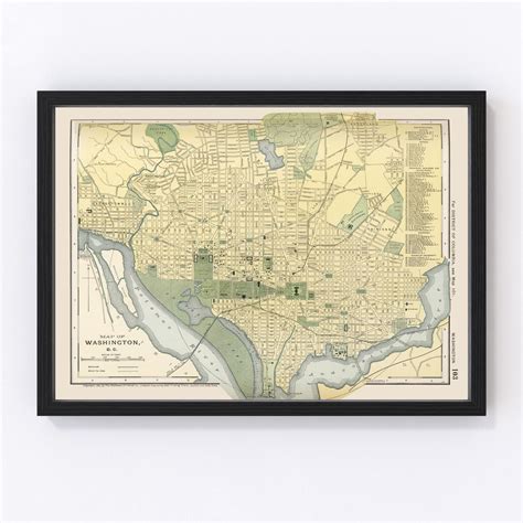 Vintage Map Of Washington Dc By Ted S Vintage Art