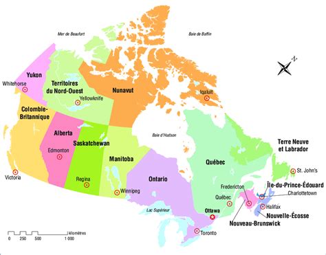 Carte Du Canada Avec Capitales