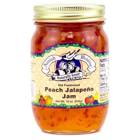 Amish Wedding Old Fashioned Peach Jalapeno Jam 18 Ounces